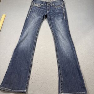 Ariat R.E.A.L. Women's 29L Mid Rise Boot Cut Entwined Jeans WHISKERING